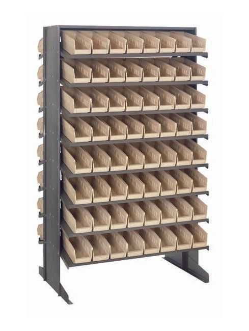 Heavy Duty Double-Sided Pick Rack with 128 Ivory Bins - Image 1
