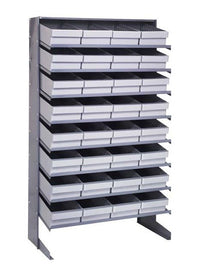 Heavy Duty Single-Sided Pick Rack with 32 Gray Bins