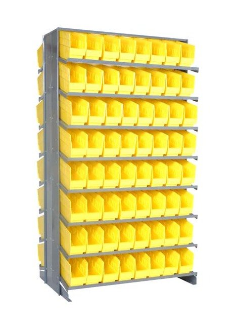 Heavy Duty Double-Sided Pick Rack with 128 Bins - Yellow - Image 1