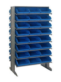 Heavy Duty Industrial Double Sided Pick Rack with 48 Blue Bins