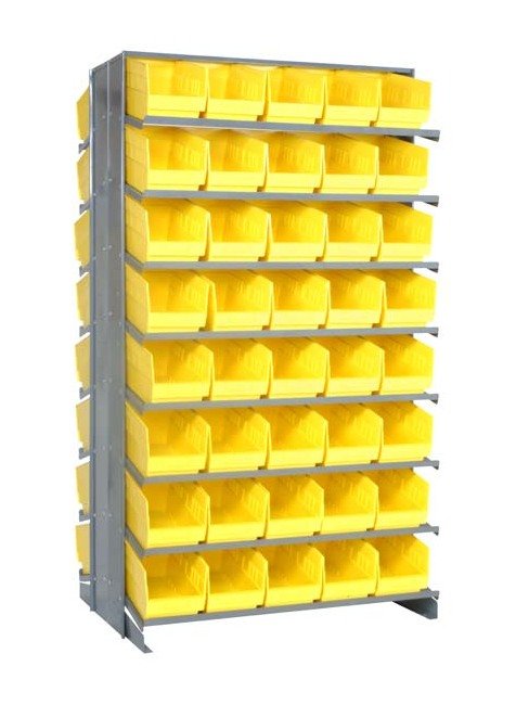 Heavy Duty Double Sided Pick Rack with 80 Bins Yellow - Image 1