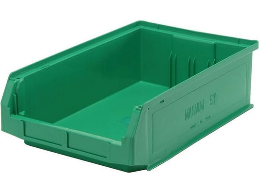 Heavy-Duty Magnum Series Green Storage Bin - 19-3/4 x 12-3/8 x 5-7/8 Inches - Image 1