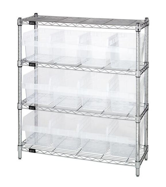 Quantum Clear Bin Wire Shelving Unit - Image 1