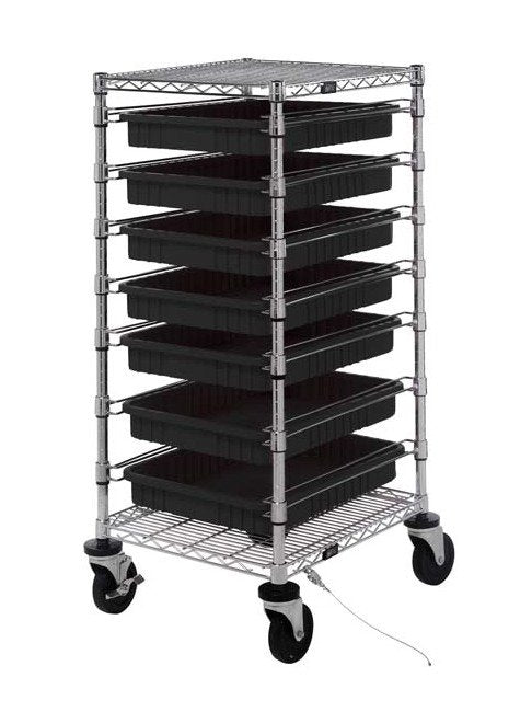 Modular Conductive Bin Cart with 7 Dividable Grids - Image 1
