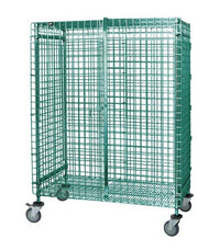 Heavy Duty Wire Security Cart with Green Epoxy Finish