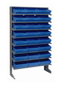 Heavy Duty Single Side Pick Rack with 24 Blue Bins