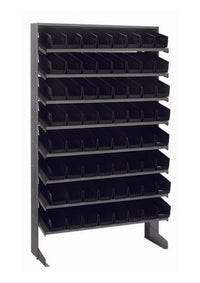 Heavy Duty Steel Shelving Unit with 64 Black Bins