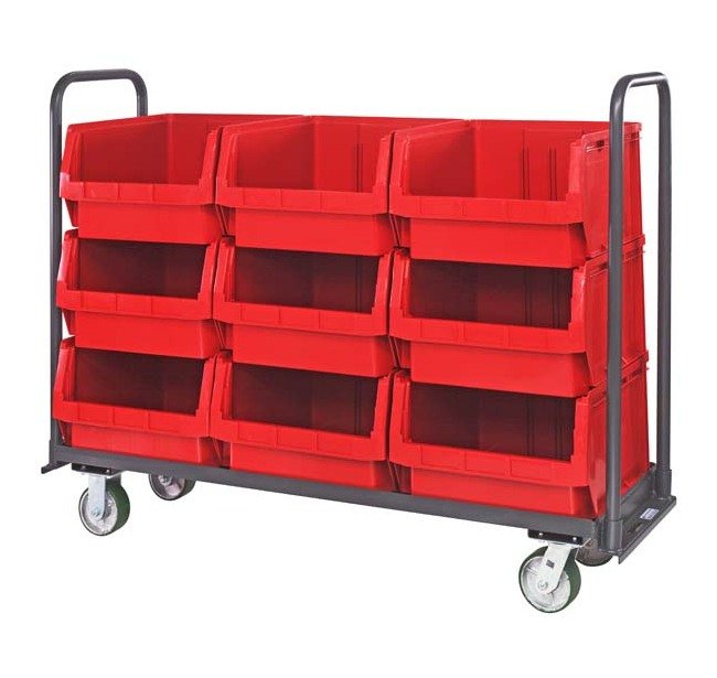 Red Magnum Tote Truck with Bins - 18 x 60 - Image 1