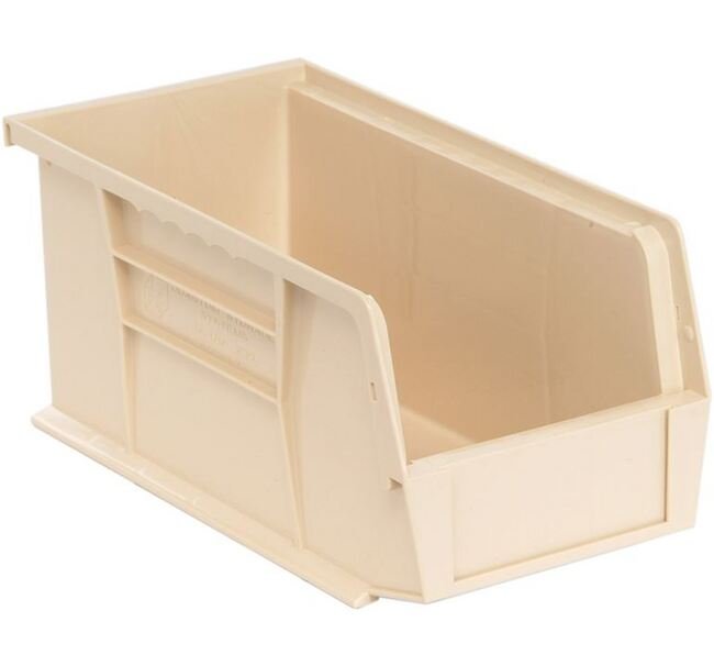 Industrial Grade Ultra Stack & Hang Bin - Ivory, 10-7/8" x 5-1/2" x 5" - Image 1