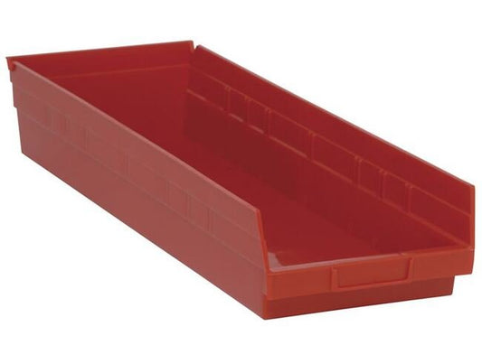 Red Shelf Bin - 23-5/8in x 8-3/8in x 4in - Image 1