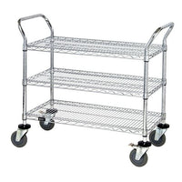 Mobile Wire Shelving Cart with 3 Shelves