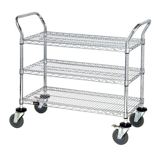 Mobile Wire Shelving Cart with 3 Shelves - Image 1