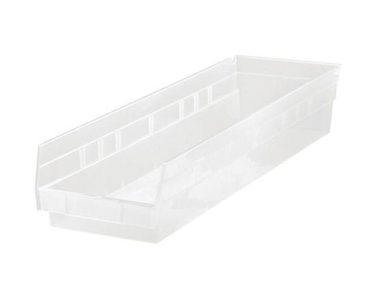 Clear Polypropylene Shelf Bin 23-5/8" x 6-5/8" x 4" - Image 1