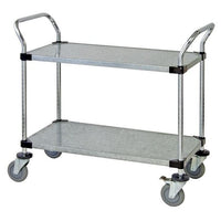 Galvanized Steel 2-Shelf Utility Cart