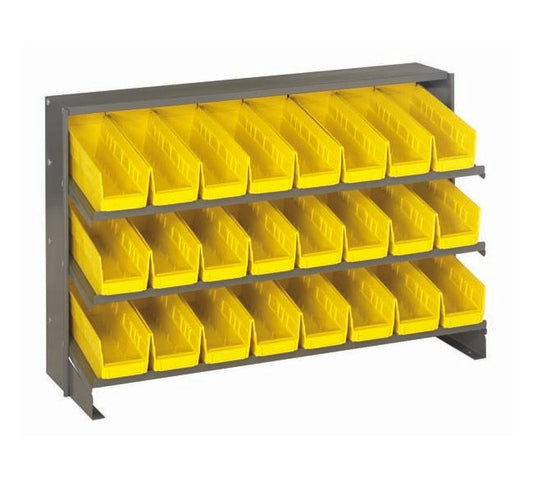 Heavy Duty Steel Shelving Unit with 24 Yellow Storage Bins - Image 1