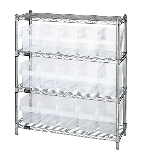 Quantum Wire Shelving System with Clear Bins - Image 1
