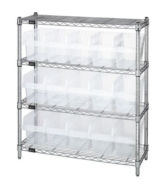 Quantum Wire Shelving System with Clear Bins - Image 1