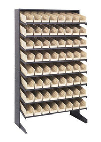 Heavy Duty Single Sided Pick Rack with 64 Ivory Bins