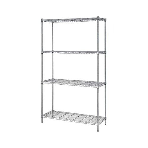 Quantum Heavy-Duty Wire Shelving Unit with 21 Blue Bins - Image 1