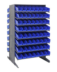 Heavy Duty Double Sided Pick Rack with 128 Blue Bins