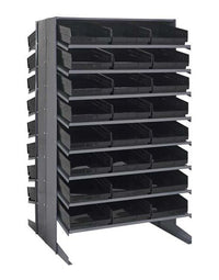Heavy Duty Double Sided Pick Rack with 48 Black Bins