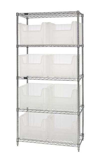 Quantum Clear Bin Wire Shelving System - Image 1
