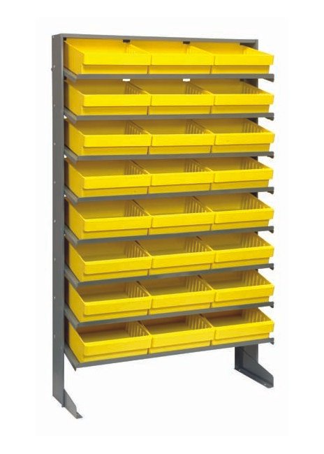 Heavy Duty Shelving Rack with 24 Yellow Bins - Image 1