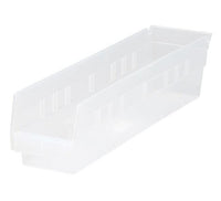 Durable Clear Shelf Bin 17-7/8 x 4-1/8 x 4 inches - Pack of 20