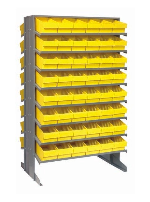 Heavy Duty Double-Sided Pick Rack with 96 Yellow Bins - Image 1