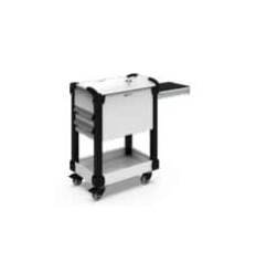 Heavy-Duty Shelved Utility Cart with 2 Drawers - Image 1