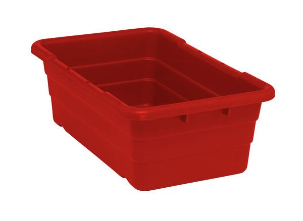 Red Cross Stack Tub - Industrial Material Handling Bin 25-1/8" x 16" x 8-1/2" - Image 1