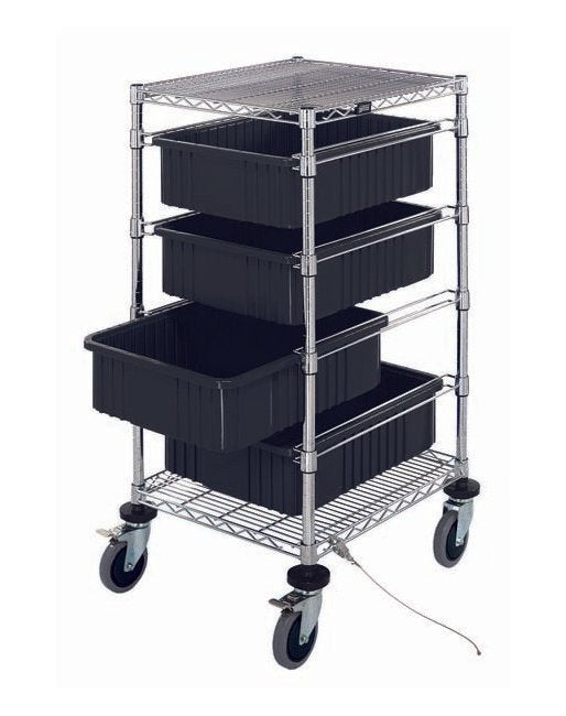 Modular Conductive Wire Bin Cart with Dividable Grids - Image 1