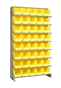 Heavy Duty Single Sided Pick Rack with 40 Bins - Yellow