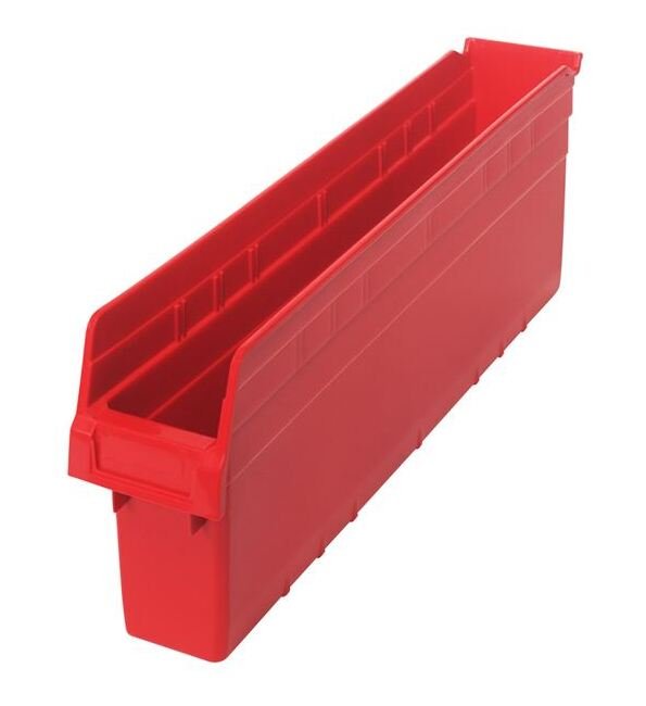 Durable Red Shelf Bin 23-5/8 x 4-3/8 x 8 inches - Image 1