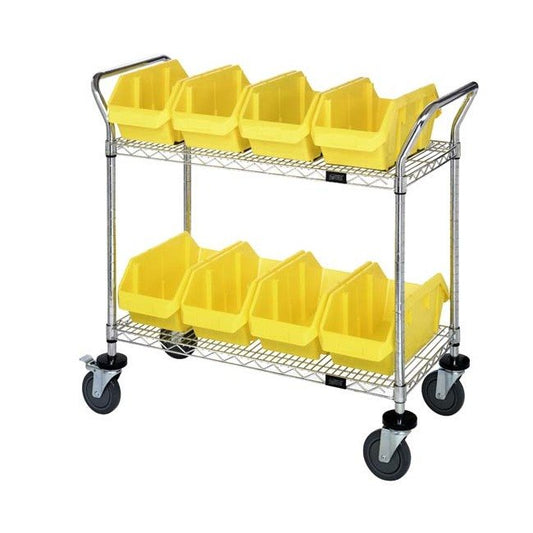 Yellow Wire Shelving Cart with 8 Bins - Image 1