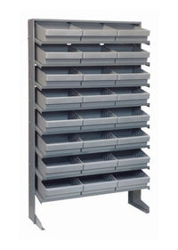 Industrial Heavy Duty Shelving Unit with 24 Gray Bins