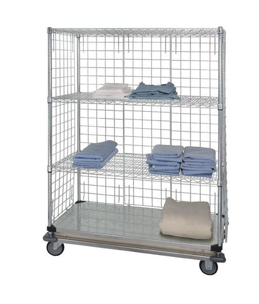 Enclosed Wire Cart Dolly Base with Panels - Image 1