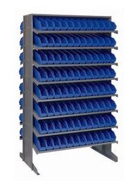 Heavy Duty Double-Sided Pick Rack with 192 Blue Bins