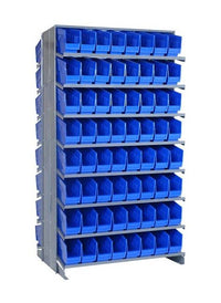 Heavy Duty Double Sided Shelving Unit with 128 Bins - Blue