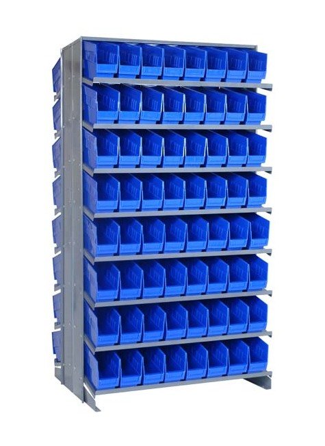 Heavy Duty Double Sided Shelving Unit with 128 Bins - Blue - Image 1