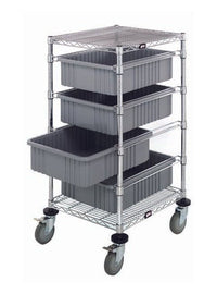 Heavy-Duty Wire Bin Cart with Dividable Grids
