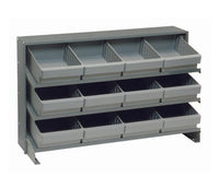 Heavy Duty Metal Shelving Unit with 12 Gray Storage Bins