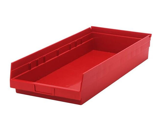 Red Shelf Bin 23-5/8 x 11-1/8 x 4 Inches - Image 1