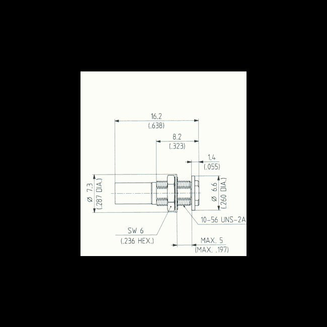 MCX 50 Ohm Straight Bulkhead Cable Jack (Female) - Image 2