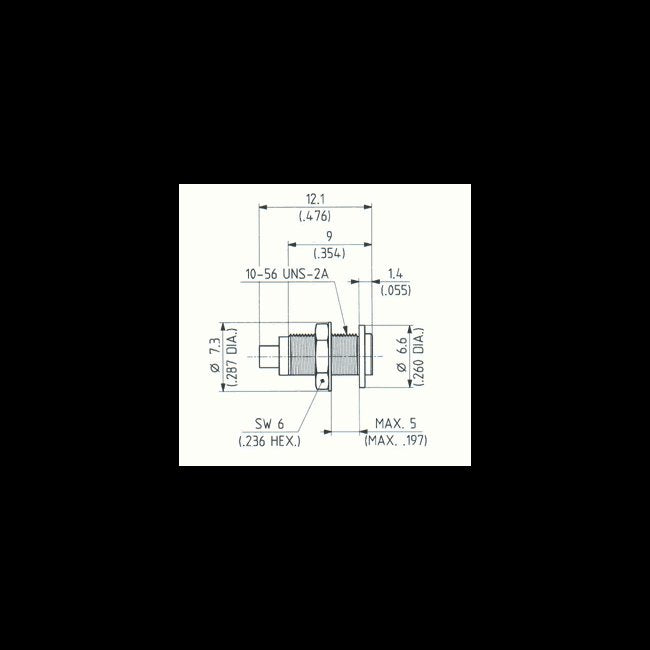 MCX 50 Ohm Straight Bulkhead Cable Jack (Female) - Image 2