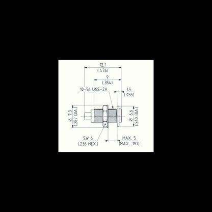 MCX 50 Ohm Straight Bulkhead Cable Jack (Female) - Image 2