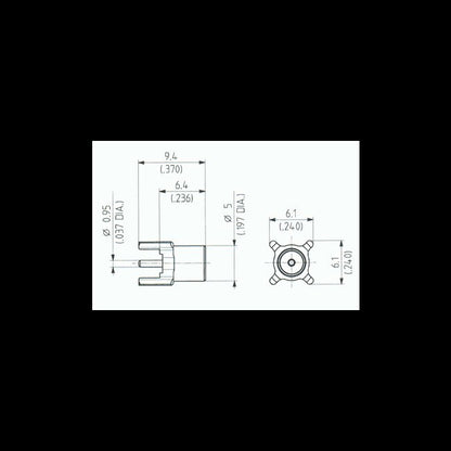 MCX Female Straight PCB Plugs, 50 Ohm, Bulk Pack of 100 - Image 2