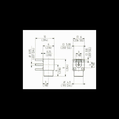 MCX Right Angle PCB Plug-Female (50 Ohm, Gold Plated, Bulk Pack of 100) - Image 2