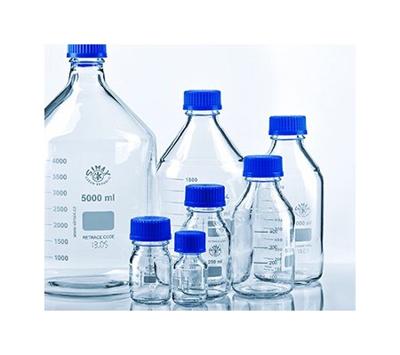 1000 Milliliter (mL) Capacity Reagent Measuring Bottle with GL-45 Cap - Image 1