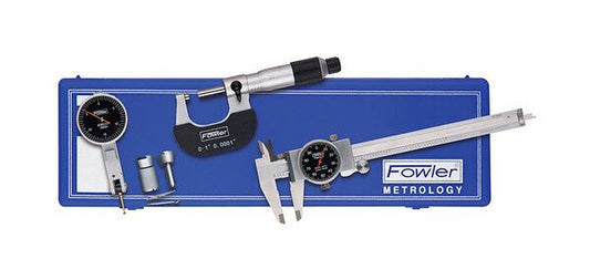 Fowler Black Face Caliper, Micrometer and Test Indicator Set - Image 1